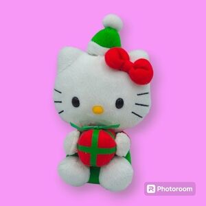 Ty Beanie Baby Hello Kitty with Holiday Christmas Present Plush